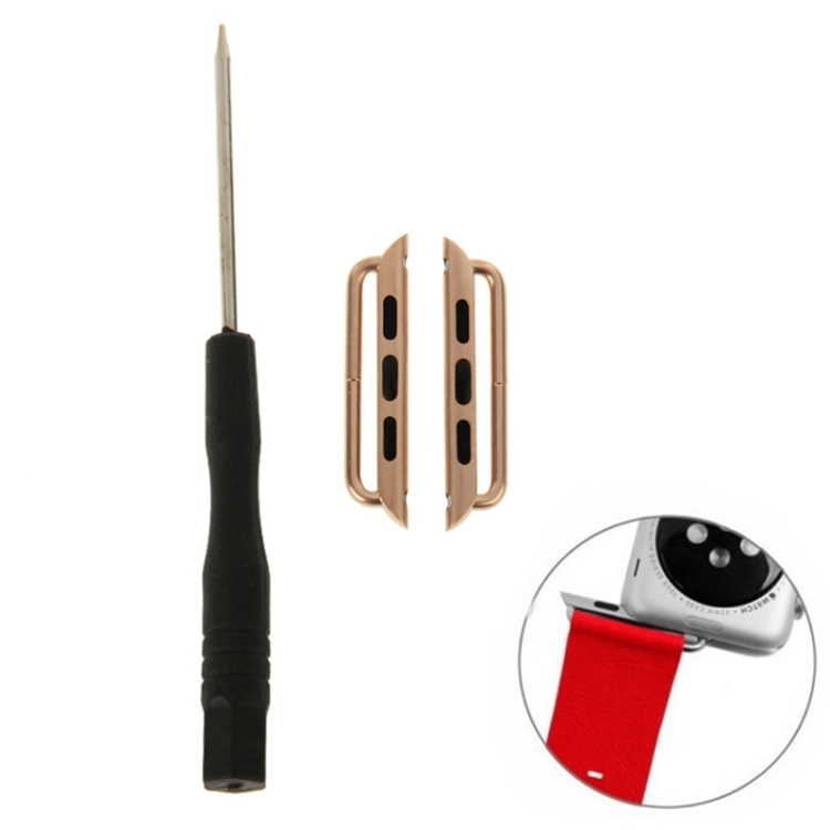 

2 PCS for Apple Watch 42mm Metal Strap Connector Metal Buckle with Screwdrivers Tool(Gold)