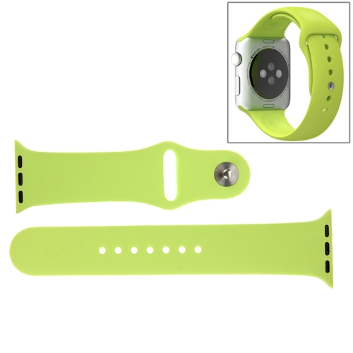 

For Apple Watch Sport 38mm High-performance Longer Silicone Sport Watch Band with Pin-and-tuck Closure(Green)