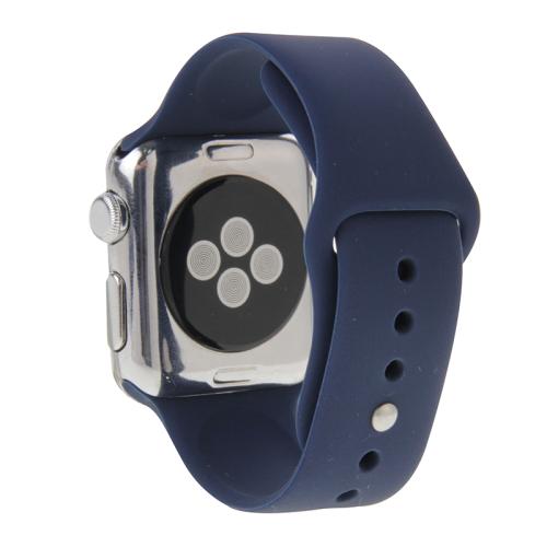 

For Apple Watch Sport 42mm High-performance Longer Rubber Sport Watch Band with Pin-and-tuck Closure(Dark Blue)