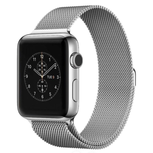 For Apple Watch 38mm Milanese Loop Magnetic Stainless Steel Watchband(Silver) braided stainless steel watch band for apple watch series 7 41mm 6