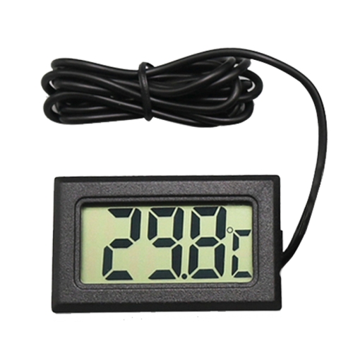 Mini Digital LCD Alta temperatura termómetro con sonda Celsius Negro Portátil 