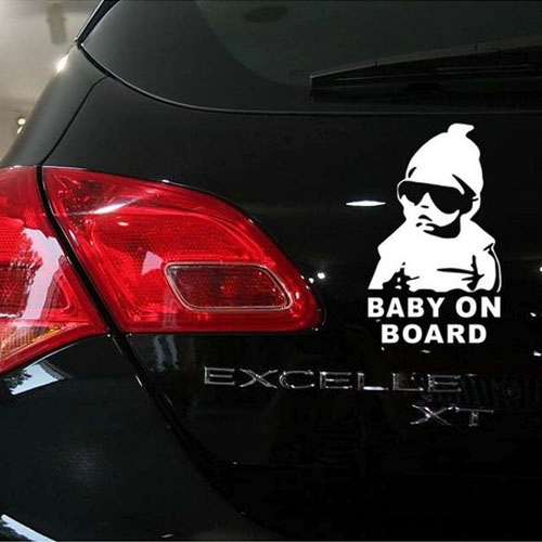 Adesivo per auto in vinile con motivo Baby On Board, dimensioni: 20 cm x 13  cm (