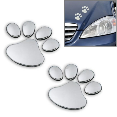 

3D Footprint Pattern Car Sticker, Size: 7cm x 6cm (approx.)(Silver)