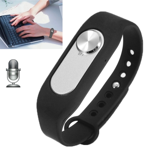 

WR-06 Wearable Wristband 8GB Digital Voice Recorder Wrist Watch, One Button Long Time Recording(Black)