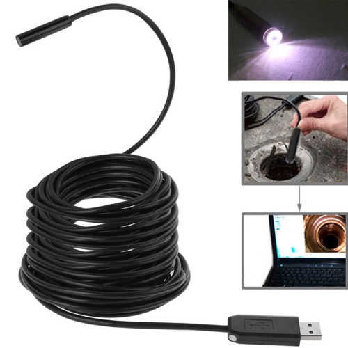 Jep Forhøre Surrey Waterproof USB Endoscope Inspection Camera with 6 LED, Length: 25m, Lens  Diameter: 9mm(Black)