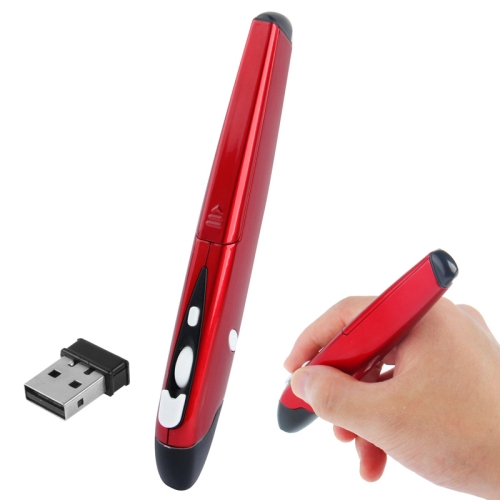 

2.4GHz Wireless Pen Mouse with USB Mini Receiver, Transmission Distance: 10m (EL-P01)(Red)