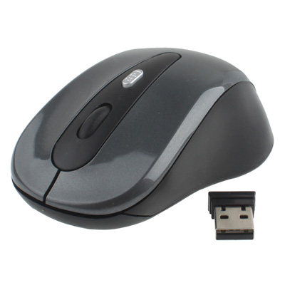 

2.4GHz Wireless Optical Mouse with USB Receiver, Plug and Play, Working Distance up to 10 Meters (Grey)