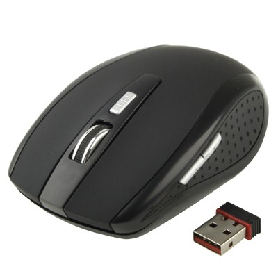 

2.4 GHz 800~1600 DPI Wireless 6D Optical Mouse with USB Mini Receiver, Plug and Play, Working Distance up to 10 Meters(Black)