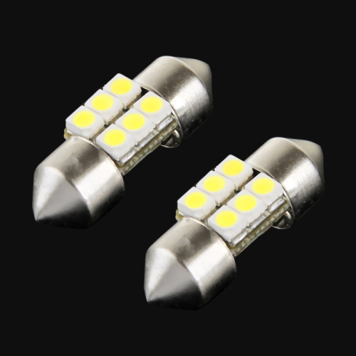 

2 PCS 27mm 6 LED 5050 SMD Car Reading Light Bulb(Blue Light)