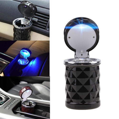 

Diamond Facets Car Ashtray with LED Light(Black)