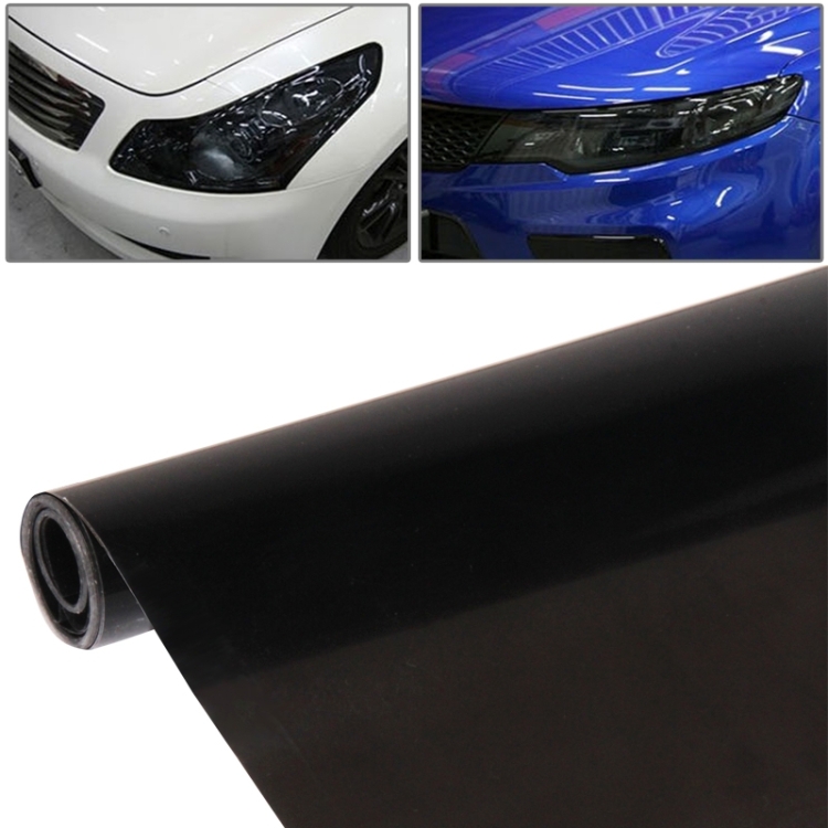 

Protective Decoration Bright Surface Car Light Membrane /Lamp Sticker, Size: 195cm x 30cm(Black)