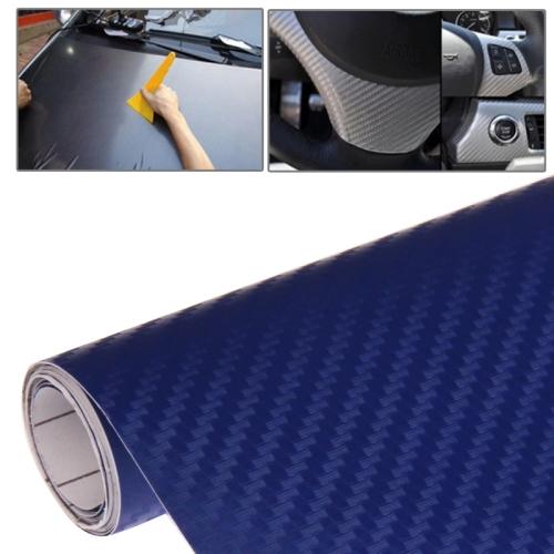 

Car Decorative 3D Carbon Fiber PVC Sticker, Size: 127cm x 50cm(Dark Blue)
