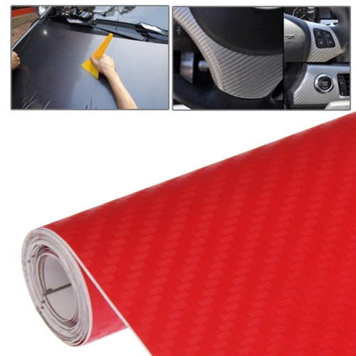 

Car Decorative 3D Carbon Fiber PVC Sticker, Size: 127cm x 50cm(Red)
