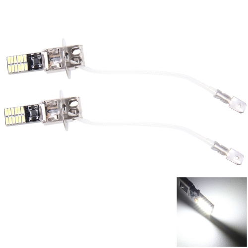 

2 PCS H3 4.8W 720LM 6500K White Light 24 LED SMD 4014 Error-Free Canbus Car Clearance Lights Lamp, DC 12V