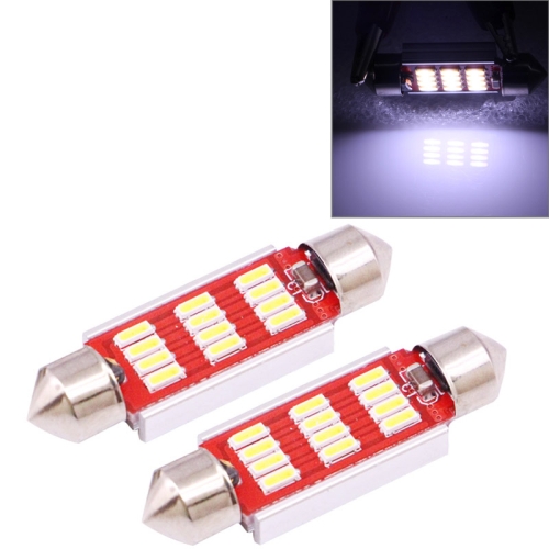 

2 PCS 39mm 3.5W 180LM White Light 12 LED SMD 4014 CANBUS License Plate Reading Lights Car Light Bulb