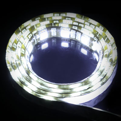 

White 60 LED 5050 SMD Waterproof Flexible Car Strip Light, DC 12V, Length: 1m