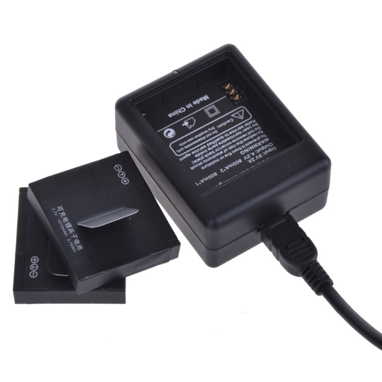 LCD Screen Dual Batteries Charger with USB Cable for Xiaoyi 4K Sport ...