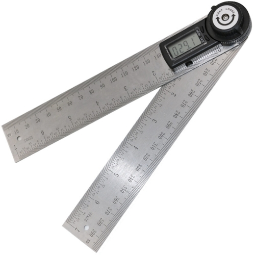 2-in1 Digital Angle Finder Meter Protractor Goniometer Ruler 200mm 360° Measurer 