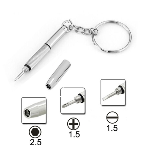 Kit de réparation 3 en 1 porte-clés avec 3 tournevis: croix 1,5, droit 1