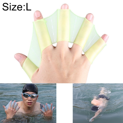 

Silicone Swimming Web Fins Hand Flippers Training Gloves, L(Green)