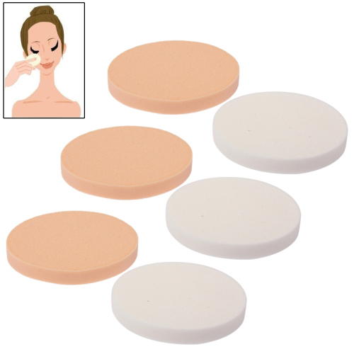 Esponja de esponja de pó de maquiagem impecável para uso profissional de forma redonda (6 unidades em uma embalagem, o preço é de 6 unidades)