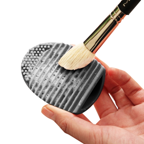 Escova de limpeza de silicone para maquiagem, cosméticos e escova de limpeza Ferramenta de limpeza (preta)