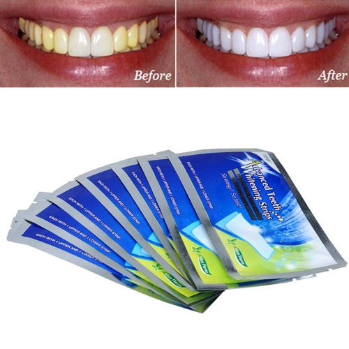 Kit de blanchiment dentaire efficace avancé de 14 pièces bandes de blanchiment des dents à saveur de menthe