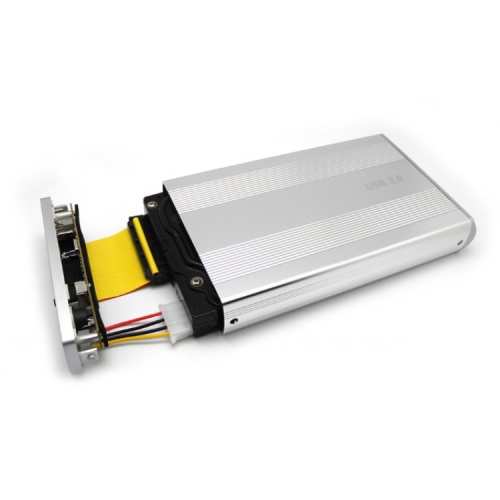 3.5 inch HDD External Case, Support IDE Hard Drive, EU Plug (Silver)