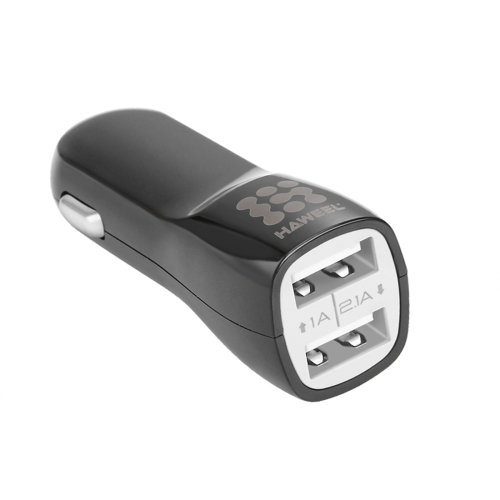 

[HK Warehouse] HAWEEL High Quality 2.1A + 1A Dual USB Ports Car Charger(Black)