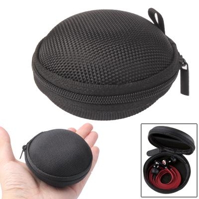 

Grid Style Carrying Bag Box for Headphone / Earphone(Black)