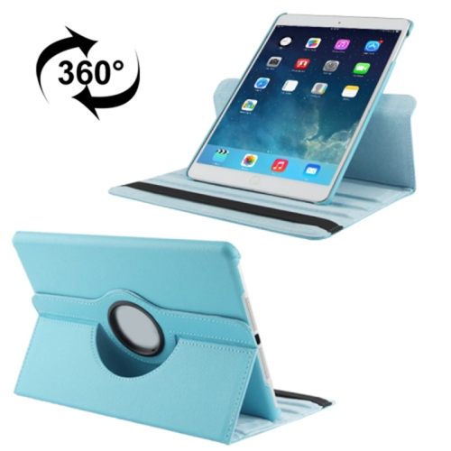 

Litchi Texture 360 Degrees Rotation Leather Tablet Case with Holder for iPad Air / Air 2 / iPad 9.7 2017 / iPad 9.7 2018(Blue)