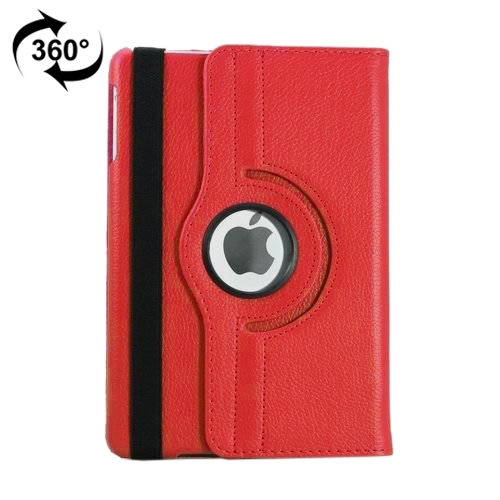 

For iPad 9.7 (2018) & iPad 9.7 (2017) & Air 2 & Air 360 Degree Rotation Litchi Texture Leather Case with 2 Gears Holder(Red)