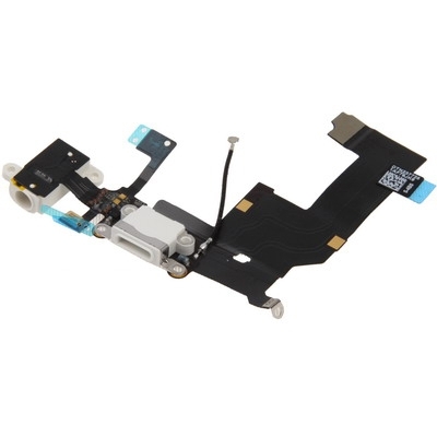 

Original Tail Connector Charger Flex Cable + Headphone Audio Jack Ribbon Flex Cable for iPhone 5(White)