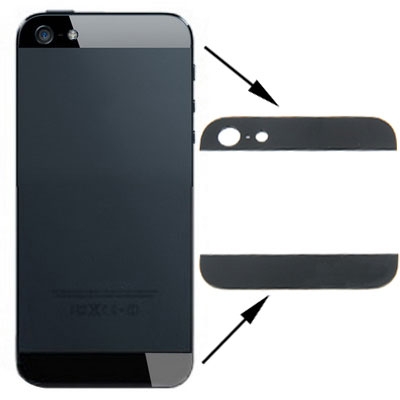 

Original Back Cover Top & Bottom Glass Lens for iPhone 5(Black)