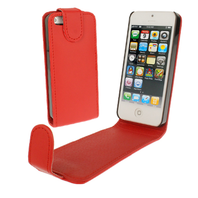 

Soft Texture Up and Down Open Leather Case for iPhone 5 & 5s & SE & SE (Red)