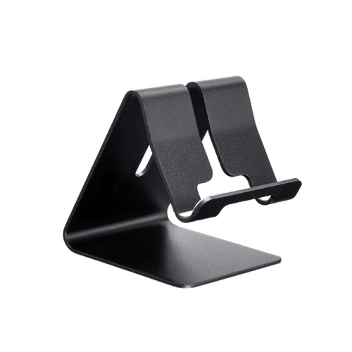 Supporto per desktop stand in alluminio per iPad, iPhone, Galaxy, Huawei, Xiaomi, HTC, Sony e altri telefoni cellulari o tablet (nero)