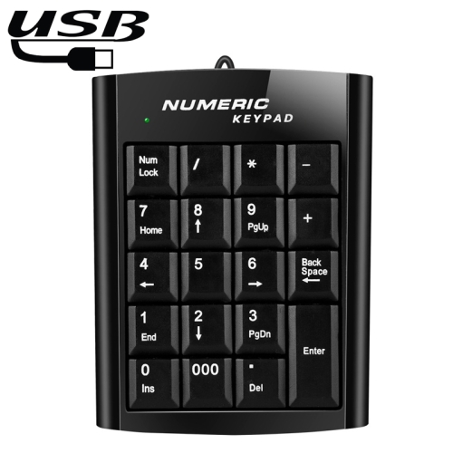 

Mini USB Numeric keyboard with 19 keys(Black)