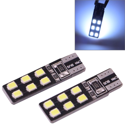 

2 PCS T10 2.5W 90LM White Light 12 LED 2835 SMD CANBUS Car Signal Light Bulb