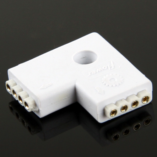 

4 Pin 2 Way L Shape Female Connector for RGB LED Flexible Strip