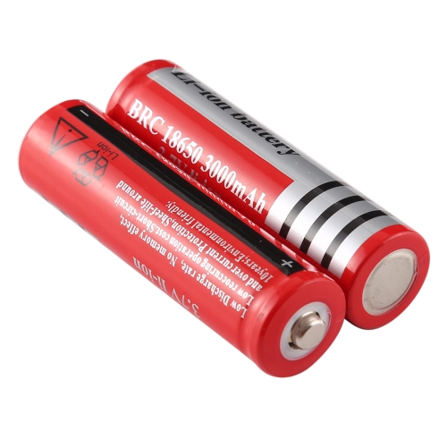 

2 PCS UltraFire 18650 3000mAh 3.7V Long Lasting Rechargeable Lithium ion Battery(Red)