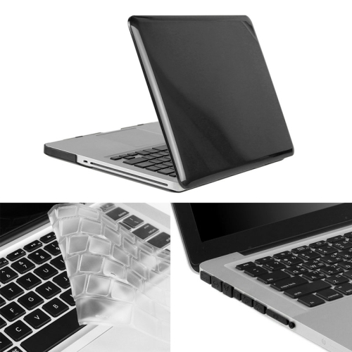 

ENKAY for Macbook Pro 13.3 inch (US Version) / A1278 Hat-Prince 3 in 1 Crystal Hard Shell Plastic Protective Case with Keyboard Guard & Port Dust Plug(Black)