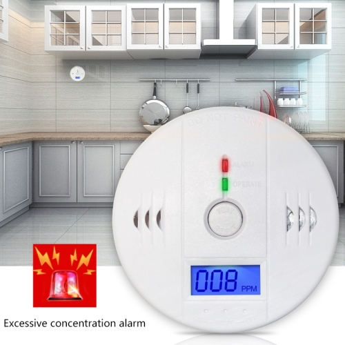 

Gas Carbon Monoxide Detector Sensor Unit LCD CO Safety Alarm Tester(White)