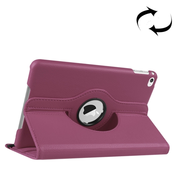 

Litchi Texture 360 Degree Rotating Smart Leather Case with Holder for iPad mini 4 / mini 5(Purple)