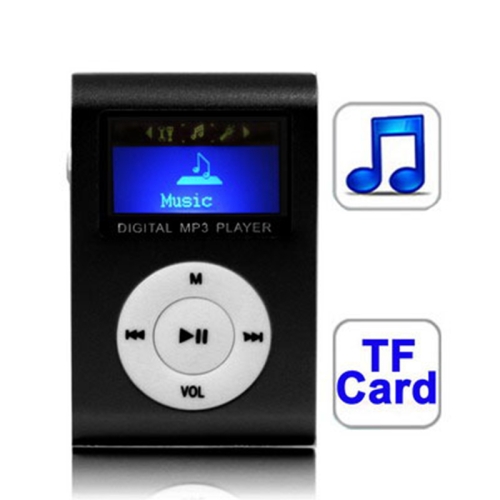 

TF / Micro SD Card Slot MP3 Player with LCD Screen, Metal Clip(Black)