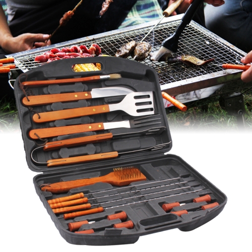 18 in 1 Portable Outdoor BBQ Barbecue Stainless Steel Tool Kit with ...