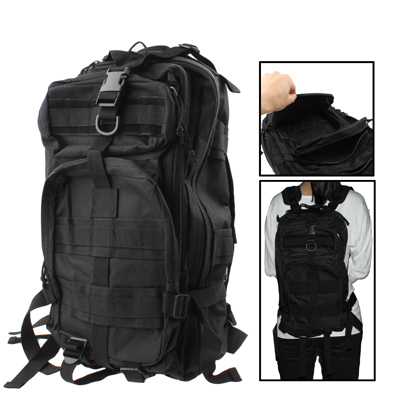 

Nylon Oxford Waterproof 3P Backpack Bag with Adjustable Strap(Black)