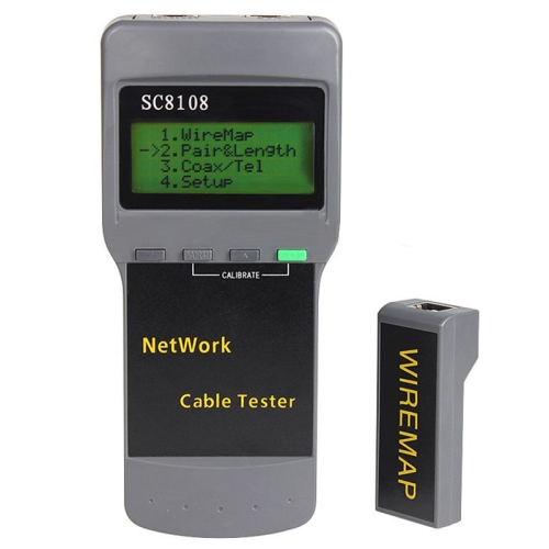 Grey JIN Networking Accessory Portable Wireless Network Cable Tester SC8108 LCD Digital PC Data Network CAT5 RJ45 LAN Phone Cable Tester Meter 