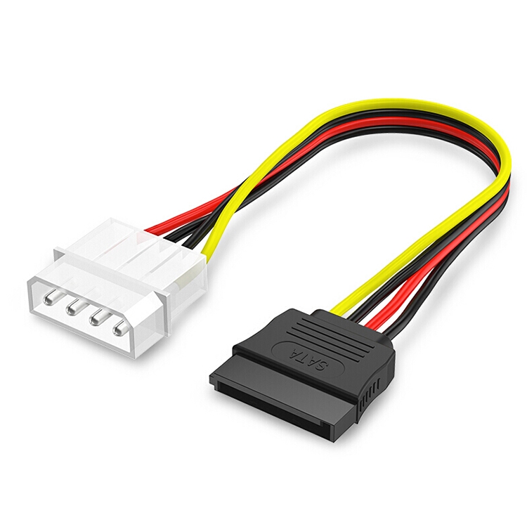 Adaptateur de câble d'alimentation 4 broches IDE vers série ATA SATA (15 cm), matériau: Al + Mg