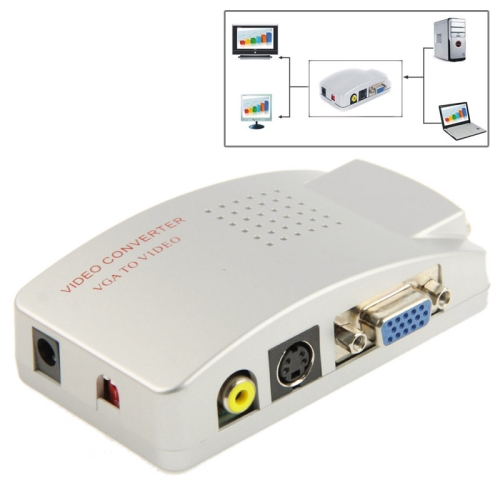 

High Resolution VGA Video Conversion VGA to Video S-Video / PC to TV (VGA to AV ) Converter Box