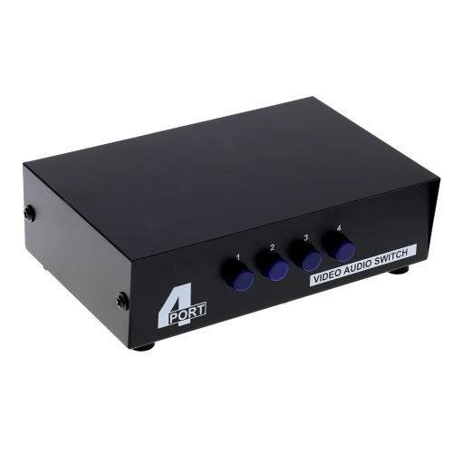 

4 Port Input 1 Output Audio Video AV RCA Switch Box